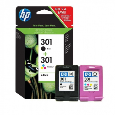 HP 301 N9J72AE nero/colore (black/color) cartuccia originale