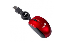Genius Myš Micro Traveler V2, 1200DPI, ottica, 3sp\., wired USB, rosso, Micro
