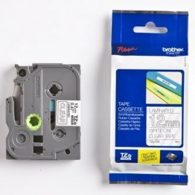 Brother TZ-135 / TZe-135, 12mm x 8m, testo bianco / nastro trasparente, nastro originale