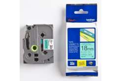 Brother TZ-741 / TZe-741, 18mm x 8m, testo nera / sfondo verde, nastro originale