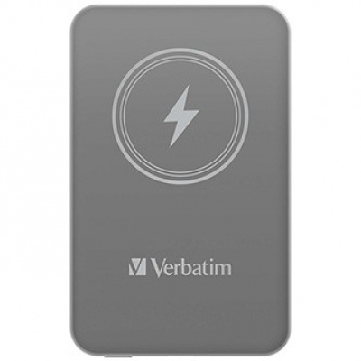 Verbatim 32244 power bank con ricarica wireless, 5V, 5 000mAh, grigio