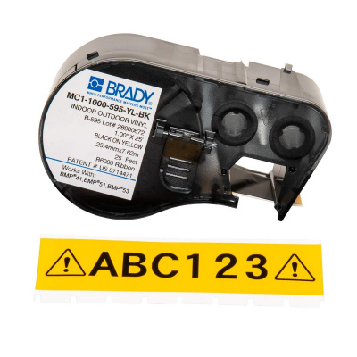 Brady M4-82-499-YL-BK / 170800, 9.53 mm, Nylon, testo nera / sfondo giallo