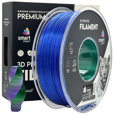 Smart Print FG-S104-E1, 3D filamento, PLA Silk, 1,75mm, 1000g, Tri Color, Multicolore (Blue, Green, Purple)
