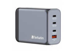 Verbatim GaN 32204, caricatore di rete da viaggio, USB 3.0, USB C, grigio, 200 W, forche intercambiabili C,G,A