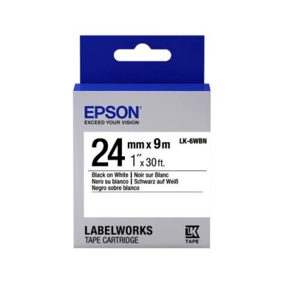Epson LabelWorks LK-6WBN C53S656006 24mm x 9m, testo nera / nastro bianco, nastro originale