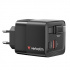 Verbatim GaN 32217, caricatore di rete da viaggio, USB 3.0, USB C, grigio, 65 W, forche intercambiabili C,G,A con cavo integrato