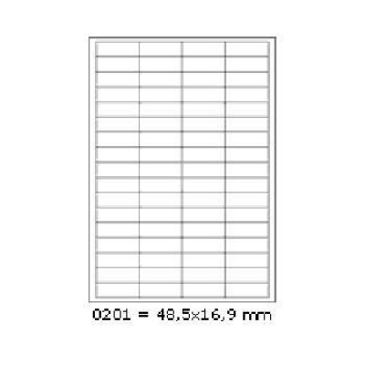 Etichette autoadesive 48,5 x 16,9 mm, 68 etichette, A4, 100 fogli
