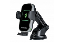 Verbatim 49553 Supporto per telefono da auto, con ricarica wireless, tecnologia Qi, nero