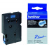 Brother TC-501, 12mm x 7,7m, testo nera / sfondo blu, laminato, nastro originale