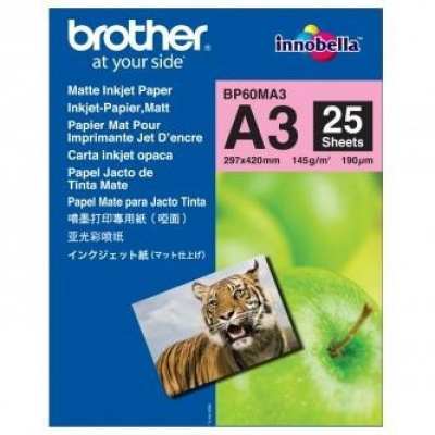 Brother BP60MA3 Photo Matt Paper, carta fotografica, opaco, bianco, A3, 145 g/m2, 25 pz BP60MA3, getto d'inchiostro