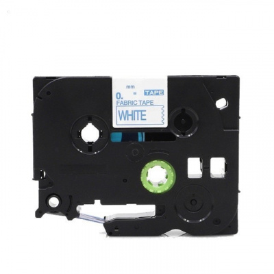 Nastro compatibile con Brother TZe-FA2, 9mm x 3m, testo blu / sfondo bianco, per stirare