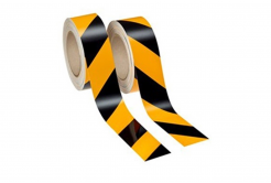 3M 13058 AP Nastro di avvertimento, schiusa nera e gialla, sinistra 25 m + diritto 25 m, larghezza 50 mm