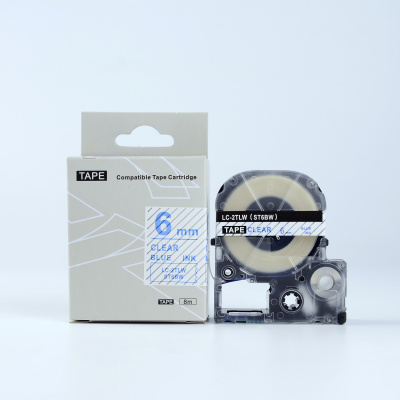 Epson LK-2TLN, ST6BW, 6mm x 9m, testo blu / sfondo trasparente, nastro compatibile