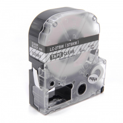 Epson LK-2TBN, ST6KW, C53S652004, 6mm x 9m, testo nera / sfondo trasparente, nastro compatibile
