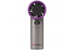 VERBATIM ruční ventilátor Cool 'n' Go Ice Touch, USB-C, šedá/fialová