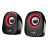 Genius reproduktory SP-Q160 31730027401, 2.0, 6W, černorosso, regulace hlasitosti, desktop, 3,5 mm jack (USB), 150Hz-20kHz