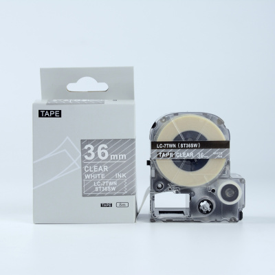 Epson LK-7TWN, ST36SW, 36mm x 9m, testo bianco / sfondo trasparente, nastro compatibile