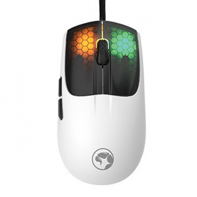 Mouse wired USB, Marvo M727, bianco, ottica, 12000DPI