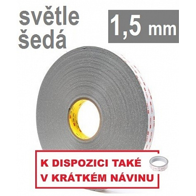 3M VHB™ 4956-P, sp., 1,5 mm; nastro biadesivo acrilico grigio chiaro ad adesione molto forte 19 mm x 3 m
