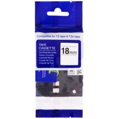 Nastro compatibile con Brother TZ-NFX241/TZe-NFX241, 18mm x 5m, flexi, nylon, testo nera/sfondo bianco