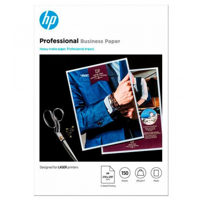 HP PROF MATTE FSC 7MV80A, 200 g/m2, A4, 150pz, opaco, bianco, carta fotografica
