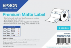 Epson C33S045725 Premium Matte, per ColorWorks, 76x51mm, 2310pz, bianco etichette autoadesive