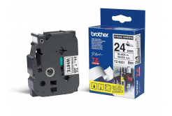 Brother TZ-S251 / TZe-S251, 24mm x 8m, černý tisk/bílý podklad, originální páska