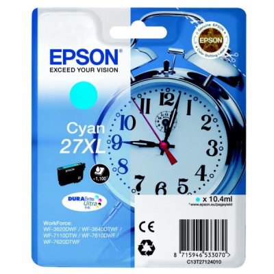 Epson T27124012, 27XL ciano (cyan) cartuccia originale