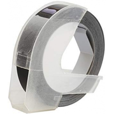 Nastro compatibile con Dymo S0898130, 9mm x 3m, testo bianco / sfondo nera