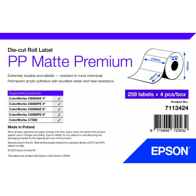Epson, label roll, synthetic, 105x210mm