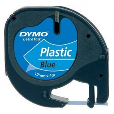 Dymo LetraTag 59426, S0721600, 12mm x 4m, testo nera/modý nastro, nastro originale