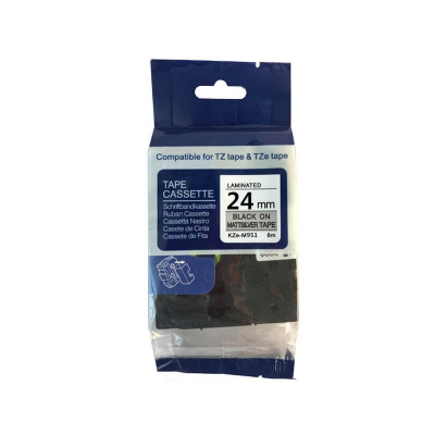 Nastro compatibile con Brother TZ-M951 / TZe-M951, 24mm x 8m, testo nera / nastro argento