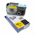 Casio R11YW (XR-18HSYW), 18mm x 2m, testo nera / sfondo giallo, restringibile, nastro compatibile