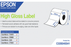 Epson C33S045541 High Gloss, per ColorWorks, 102x152mm, 210pz, bianco etichette autoadesive