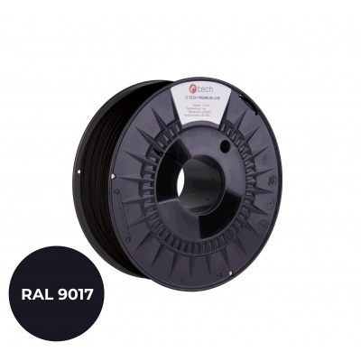 C-Tech 3DF-P-PLA1.75-9017 3D filamento, PREMIUM LINE, PLA, dopravní černá, RAL9017, 1,75mm, 1kg