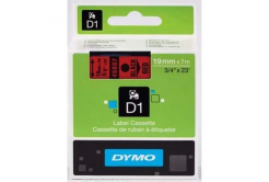 Dymo D1 45807, S0720870, 19mm x 7m, testo nera/sfondo rosso, nastro originale