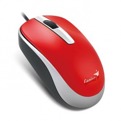 Genius Mouse DX-120 31010105109, 1200DPI, ottica, 3sp\., wired USB, rosso, standard, universale