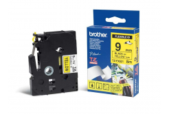 Brother TZ-FX621 / TZe-FX621, 9mm x 8m, černý tisk/žlutý podklad, originální páska