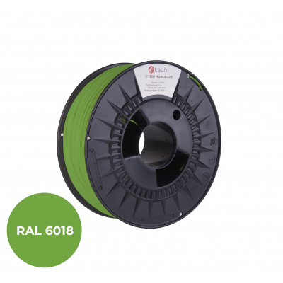 C-Tech 3DF-P-PETG1.75-6018 3D filamento, PREMIUM LINE, PETG, verde-giallo, RAL6018, 1,75mm, 1kg