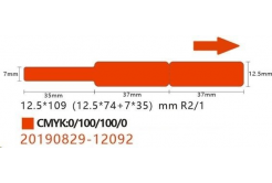Niimbot A2K18638001, 12,5x109mm, 65pz, rosso etichette autoadesive per cavi