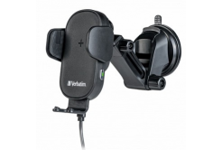 Verbatim 49552 Supporto per telefono da auto, con ricarica wireless, tecnologia Qi, nero