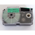 Nastro compatibile con Casio XR-24GN1, 24mm x 8m, testo nera / sfondo verde