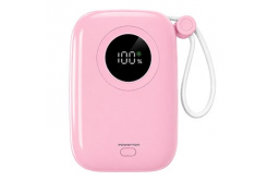 Powerton ENERGY PASTEL EDITION Power bank 10000mAh, 2x USB-C, 22.5W, cavo integrato, rosa