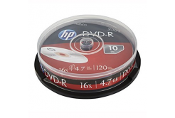 HP DVD+R, DRE00027-3, 4.7GB, 16x, cake box, 10-pack, bez možnosti potisku, 12cm, pro archivaci dat