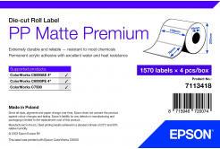 Epson 7113418 PP Matte, per ColorWorks, 102x76mm, 1570pz, polypropylen, bianco etichette autoadesive