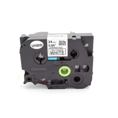 Nastro compatibile con Brother HGe-251, 24mm x 8m, testo nera/sfondo bianco alta velocitá