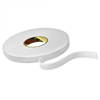 3M 9515W Schiuma di montaggio nastro biadesivo, bianco, 12 mm x 33 m