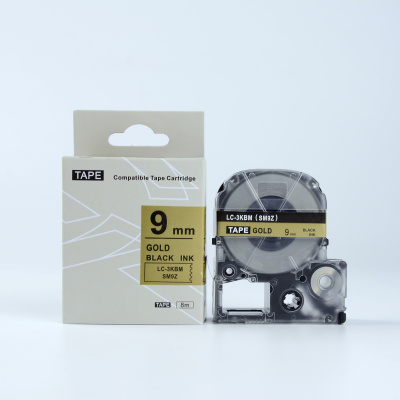 Epson LK-3KBM, SM9ZW, 9mm x 9m, testo nera / sfondo d'oro, nastro compatibile