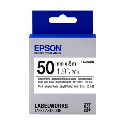 Epson LabelWorks LK-9WBVN C53S659003 50mm x 7m, testo nera / nastro bianco, vinile, nastro originale