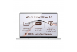 ASUS ExpertBook A7/A7406CMA-OLEDC516512W/5-320/14"/2880x1800/16GB/512GB/Intel integrata/W11H/Argento/3RNBD